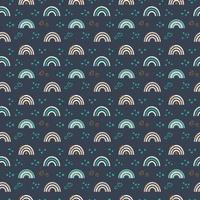 Seamless pattern with hand drawn boho rainbow vector