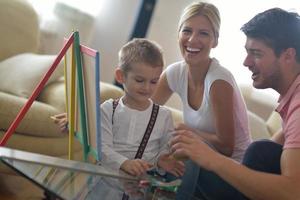 family drawing on school board at home photo