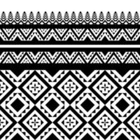 Black and white geometric ethnic seamless pattern design for wallpaper, background, fabric, curtain, carpet, clothing, and wrapping. vector