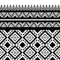 Black and white geometric ethnic seamless pattern design for wallpaper, background, fabric, curtain, carpet, clothing, and wrapping. vector