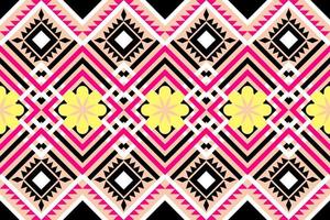 Colorful geometric ethnic seamless pattern design for wallpaper, background, fabric, curtain, carpet, clothing, and wrapping. vector