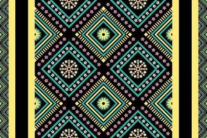 Colorful geometric ethnic seamless pattern design for wallpaper, background, fabric, curtain, carpet, clothing, and wrapping. vector