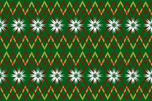 Geometric ethnic seamless pattern ikat art embroidery style design for wallpaper, background, fabric, curtain, carpet, clothing, wrapping. vector