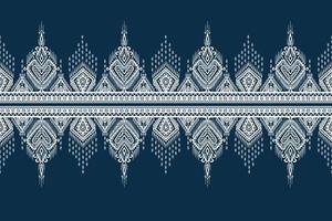 traditional ethnic geometric pattern background design for backgrounds carpet wallpaper clothes wrap fabric seamless embroidery style vector illustration