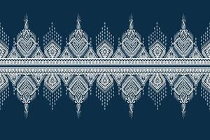 traditional ethnic geometric pattern background design for backgrounds carpet wallpaper clothes wrap fabric seamless embroidery style vector illustration