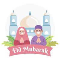 Eid Mubarak Child vector