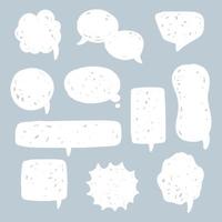 collection set of hand drawing frame border, blank speech bubble balloon, think, speak, talk, text box, banner, flat, design, vector illustration
