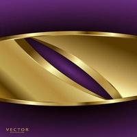 Abstract luxury golden lines curved overlapping on violet background vector