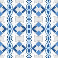 Blue Geometric Seamless Pattern with Tribal Shape. Pattern designed in Ikat, Aztec, Moroccan, Thai, Luxury Arabic Style. Ideal for Fabric Garment, Ceramics, Wallpaper. Vector Illustration.