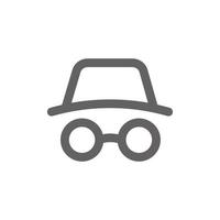 Incognito window icon. Perfect for web design or user interface applications. vector sign and symbol