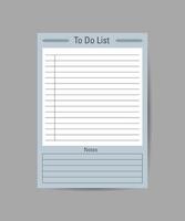 Checklist, to-do list vector illustration on white and blue background.