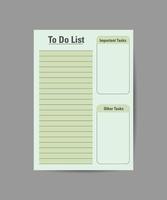 weekly planner and to-do list. Templates for agendas, schedules, planners, checklists, notebooks and more. vector