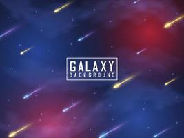 galaxy background with planet and meteor shower vector