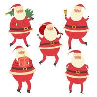 Set of santa claus isolated on white background. Vector graphics. isolated on white background. Vector graphics.