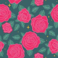 Seamless pattern with rose flowers. Vector graphics.