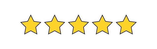 Five star rating icon vector