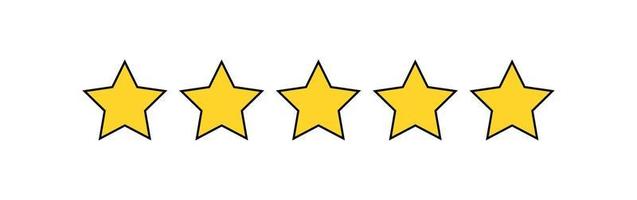 Five star rating icon vector