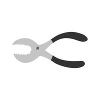 Cutting pliers in different positions. Two sides. Flat style design. vector