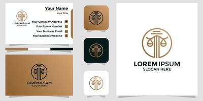 justice logo design and branding card vector