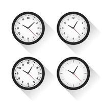 Set of 4 wall clocks with white background vector