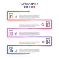 infografía 5 opciones alternativas verticales vector