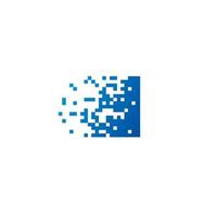 Letter I Pixel Logo, Fast Moving I Icon vector