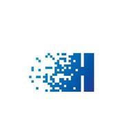 Letter H Pixel Logo, Fast Moving H Icon vector