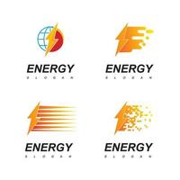 plantilla de logotipo de energía rápida con icono de perno vector