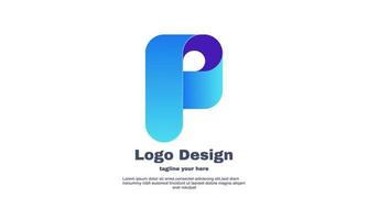 unique initial simple P logo vector abstract symbol design isolated on