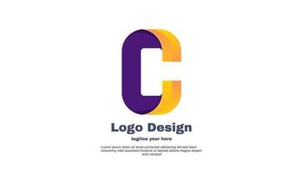 diseño de símbolo abstracto de vector de logotipo c simple inicial único aislado en