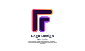 unique company business logo F symbol design isolated on vector