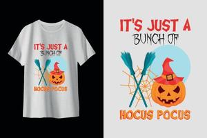 montón de hocus pocus diseño de camiseta de halloween vector