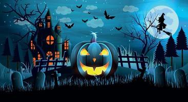 Halloween colorful background design with pumpkin vector