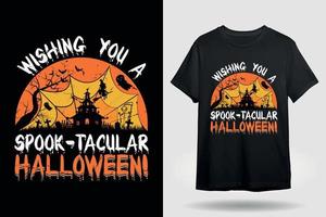 spook tacular halooween diseño de camiseta vector