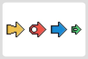 Arrow pixel collection. Vector illustration for 8-bit game assets.