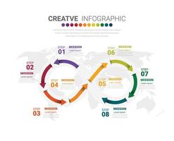 Infographic design template with numbers 8 option vector