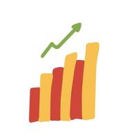 Growth icon in filled outline style. For your design, logo. Vector illustration