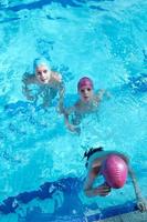 happy child on swimming pool photo