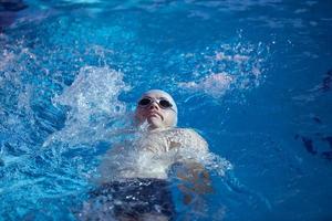 swimmer excercise on indoor swimming poo photo