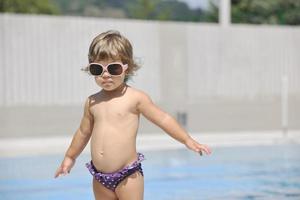 beautiful woman relax on swimming pool photo