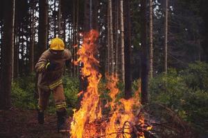 firefighter in action photo