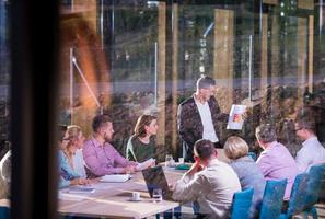 young business team on meeting at office photo