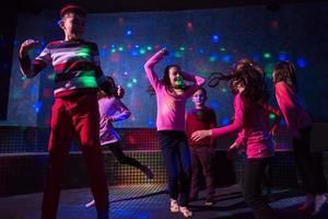 Kids neon disco party photo