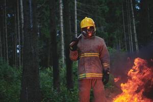 vista de retrato de bombero foto