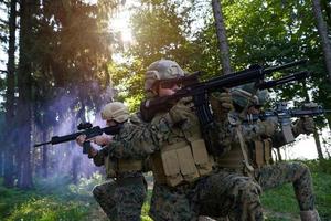 Soldier fighters standing together photo