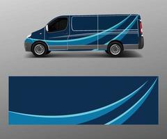 Graphic abstract wave designs for wrap vehicle, race car, branding car. Pick up truck and cargo van car wrap design vector. vector