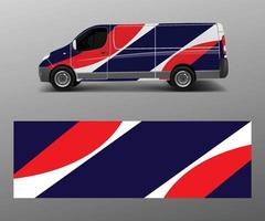 Van Wrap design template vector with wave shapes, decal, wrap, and sticker template vector