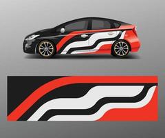 Racing car wrap with abstract stripe shapes for Company. Sport car racing wrap vector design template design vector