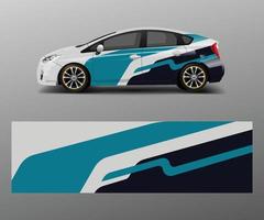 Envoltura de coche de carreras con formas de rayas abstractas para la empresa. vector de diseño de plantilla de diseño de vector de envoltura de carreras de autos deportivos