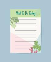 To do planner template Daily check list Design Cover Template vector